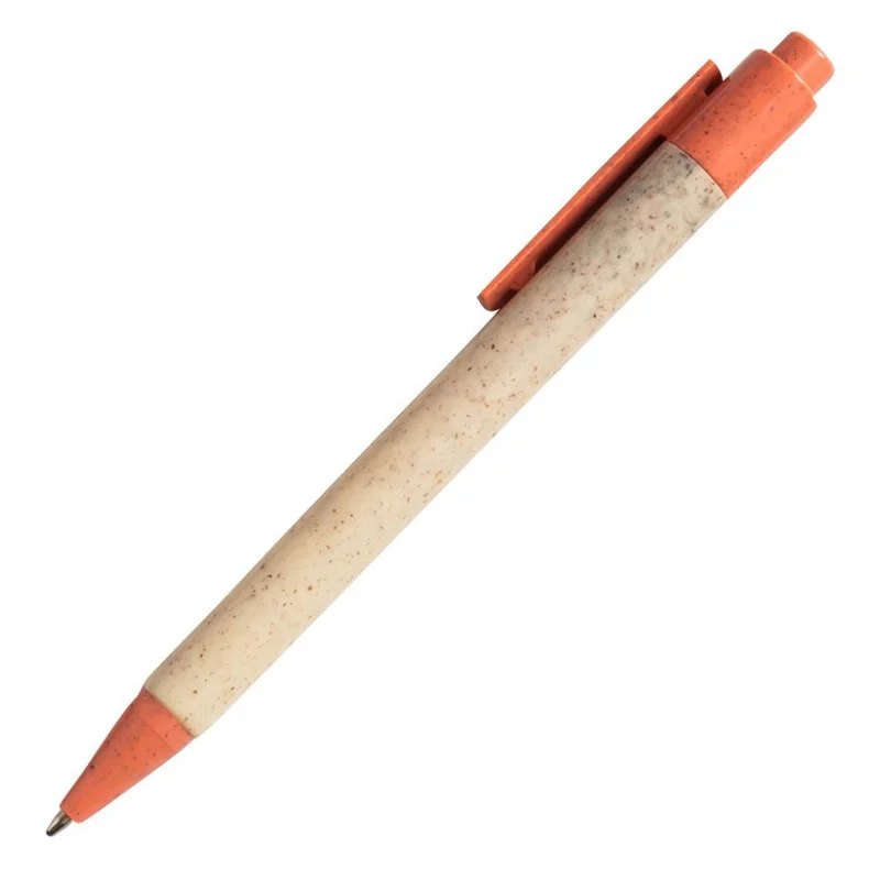 Bolígrafo ecológico Kansas rosa de paja de trigo — personalizable con logo