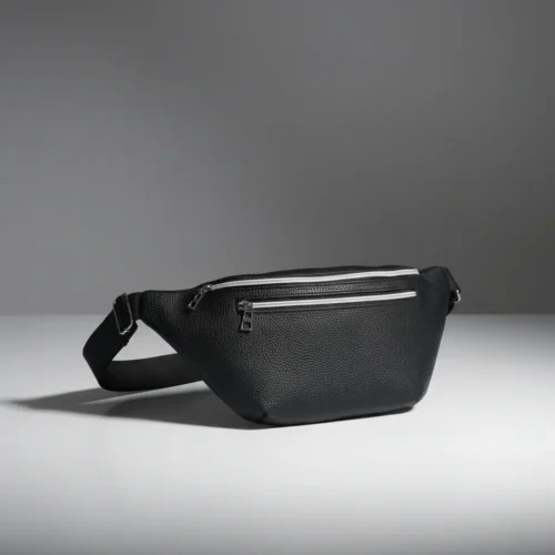 Riñonera maxi para mujer de cuero ecológico impermeable con tres cierres y correa regulable, personalizable con logo, Promobaires Buenos Aires