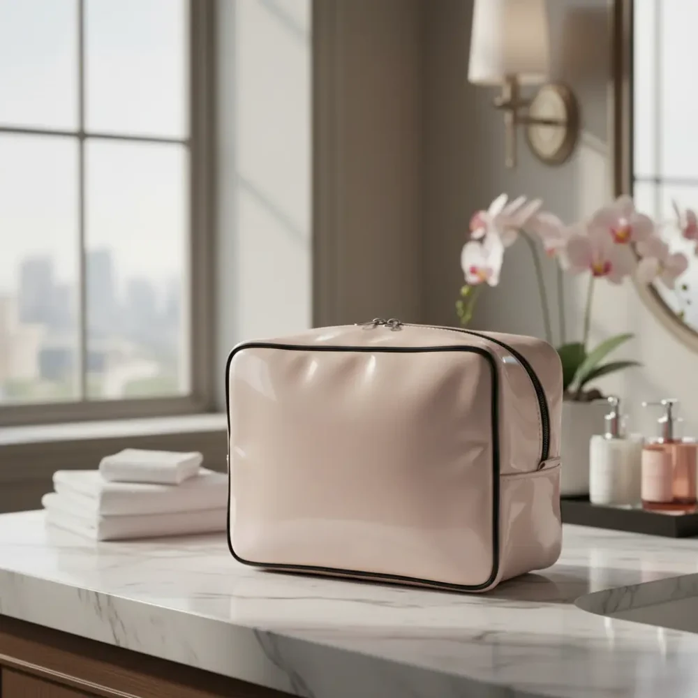 D_NQ_NP_2X_883623-MLA102833351613_122025-F Neceser porta cosméticos de viaje XL en PU charolado: personalizable con logo, Promobaires Buenos Aires