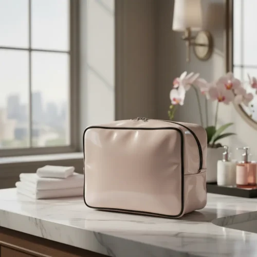 Neceser porta cosméticos de viaje XL en PU charolado: personalizable con logo, Promobaires Buenos Aires