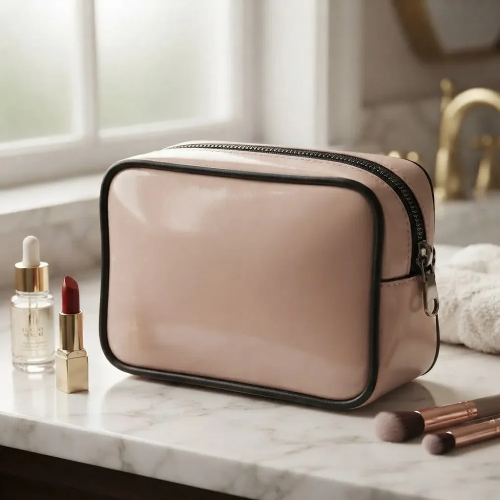 Neceser Portacosmeticos small (1) Neceser porta cosméticos de viaje small en PU charolado — personalizable con logo — Promobaires Buenos Aires