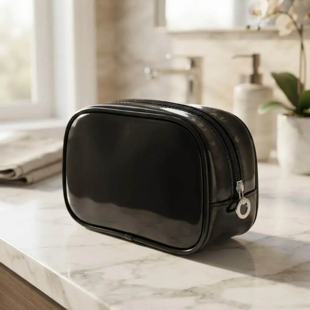 Neceser Portacosmeticos small (15) Neceser porta cosméticos de viaje small en PU charolado — personalizable con logo — Promobaires Buenos Aires