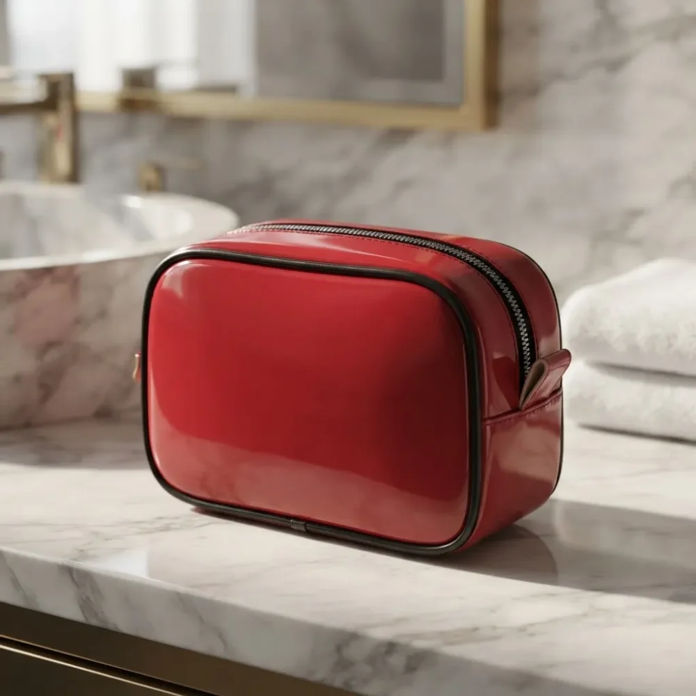 Neceser Portacosmeticos small (3) Neceser porta cosméticos de viaje small en PU charolado — personalizable con logo — Promobaires Buenos Aires