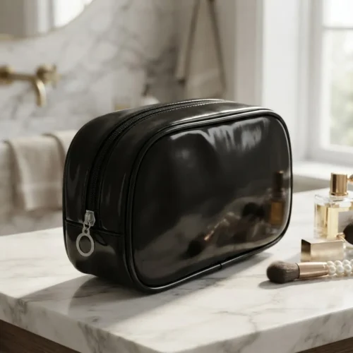 Neceser Portacosmeticos small (4) Neceser porta cosméticos de viaje small en PU charolado — personalizable con logo — Promobaires Buenos Aires