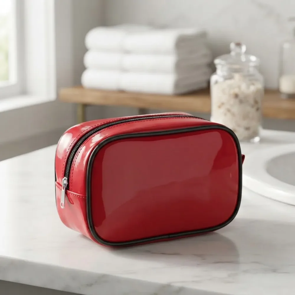 Neceser Portacosmeticos small (9) Neceser porta cosméticos de viaje small en PU charolado — personalizable con logo — Promobaires Buenos Aires